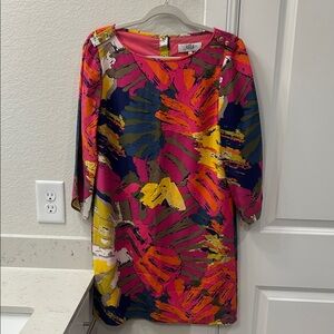 TIBI -  Vibrant Multicolor Long Sleeve Dress